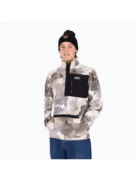 Мъжки суитшърт Colourwear Snap Pile water camo бежово
