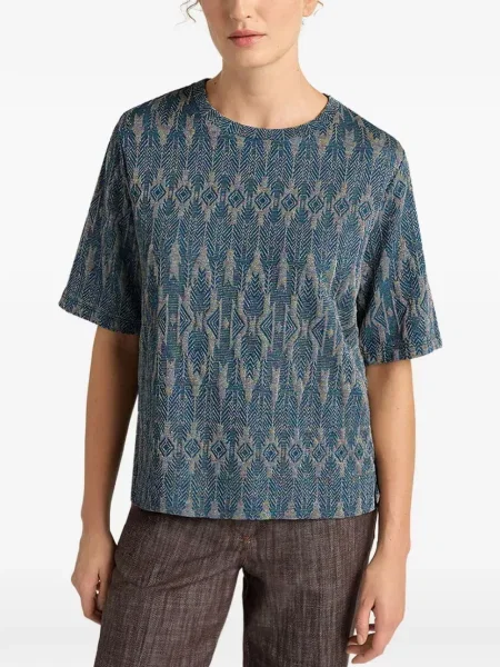 Koszulka Momoni żakardowa niebieska