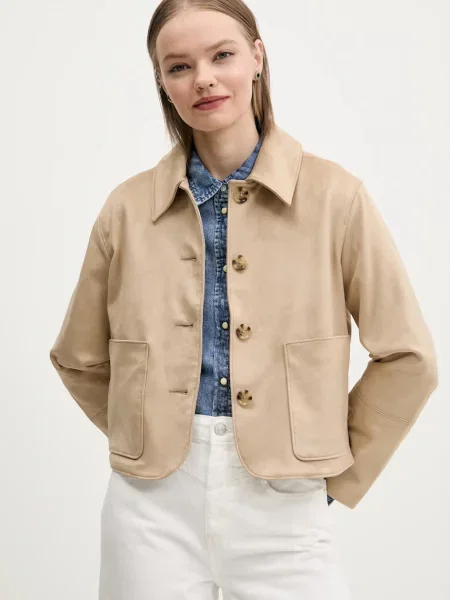 Jakna Abercrombie & Fitch za prijelazno razdoblje oversize bež