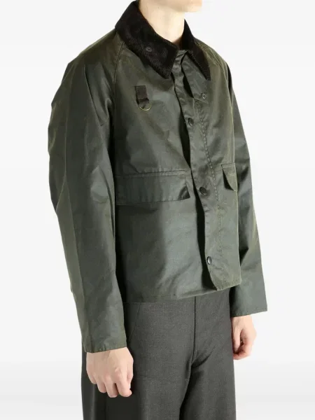 Gulerat geacă Barbour de catifea cord verde