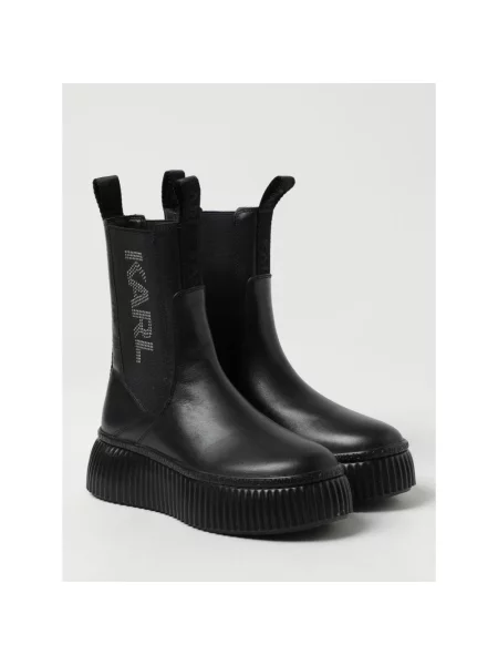 Buty do kostki Karl Lagerfeld skórzane czarne