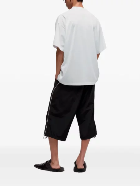Ușor tricou Gucci cu broderie de mătase alb