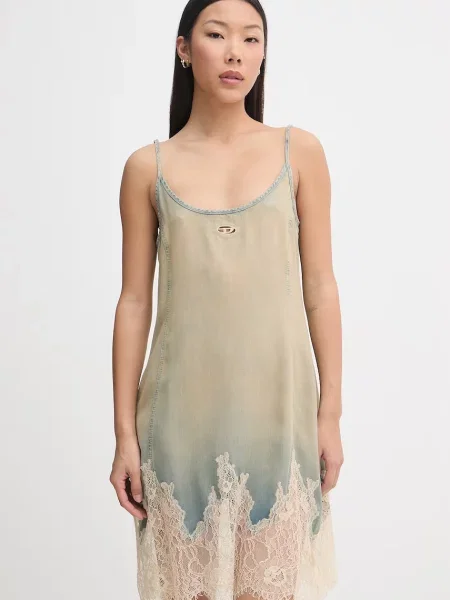 Diesel sukienka letnia z lyocellem DE-ODRY-S beżowa