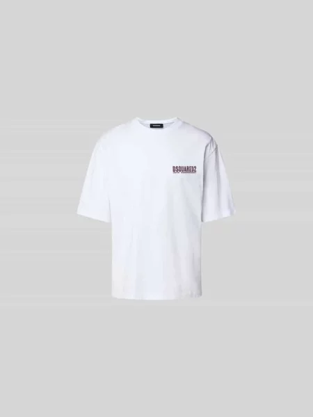 T-shirt o kroju loose fit z nadrukiem z logo Dsquared2 biała