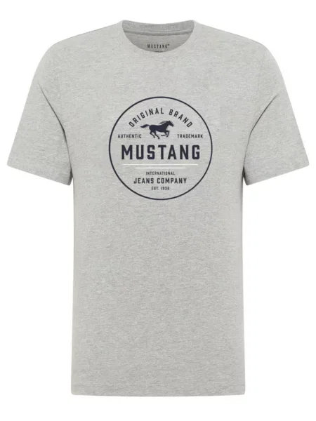 MUSTANG Póló Mustang Style Alex Mid Grey Mélange szürke