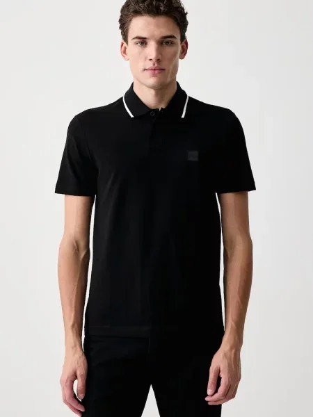 Tricou polo Boss Orange negru