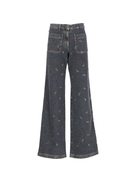 Blugi Etro cu model floral gri