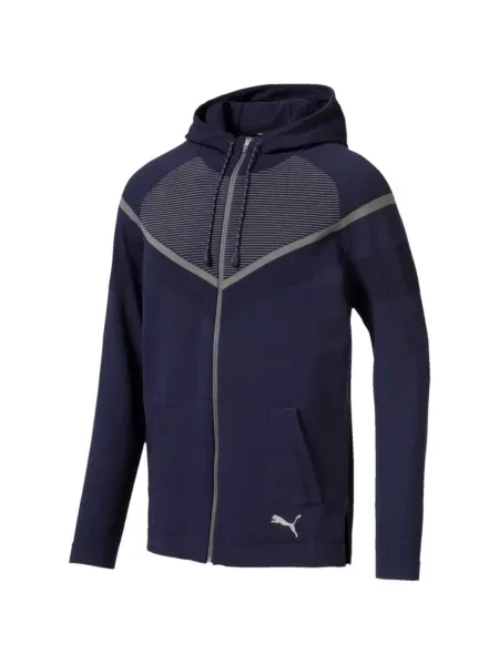 Geacă Puma cu glugă albastru