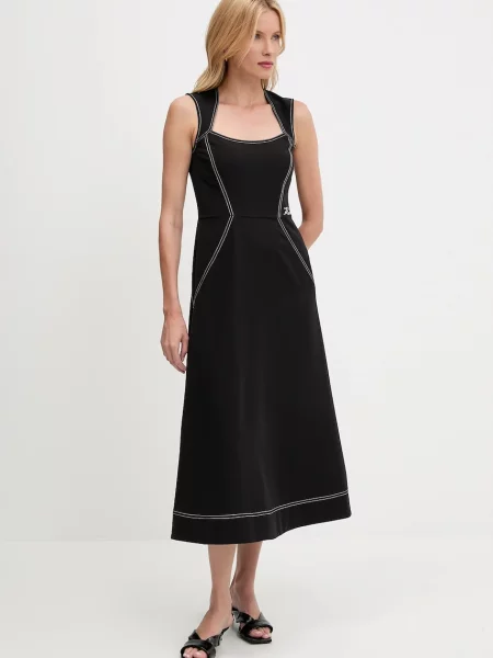 Karl Lagerfeld rochie midi drept negru