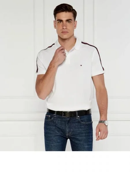 Tommy Hilfiger Tenisz póló SHADOW GS REG | stretch fehér