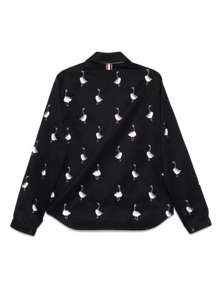 Geacă Thom Browne cu broderie albastru