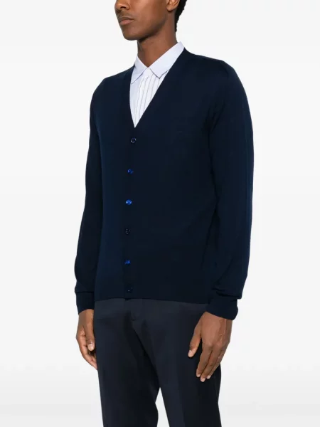 Cardigan Canali de lână albastru