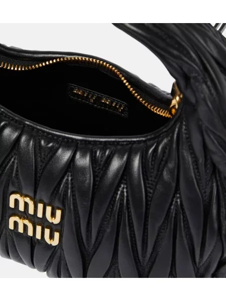 Geanta de piele Miu Miu din piele negru