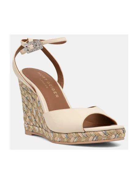 Espadryle Kurt Geiger na koturnie beżowe