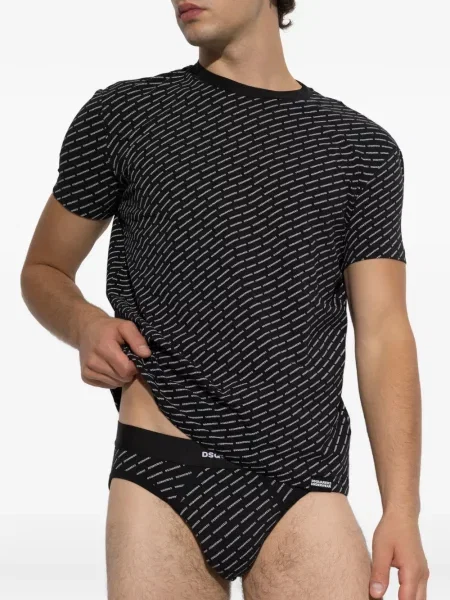 Chiloți multipac Dsquared2 cu imagine negru
