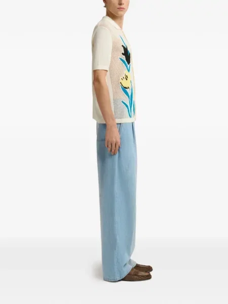 Pantaloni Marni plisate albastru