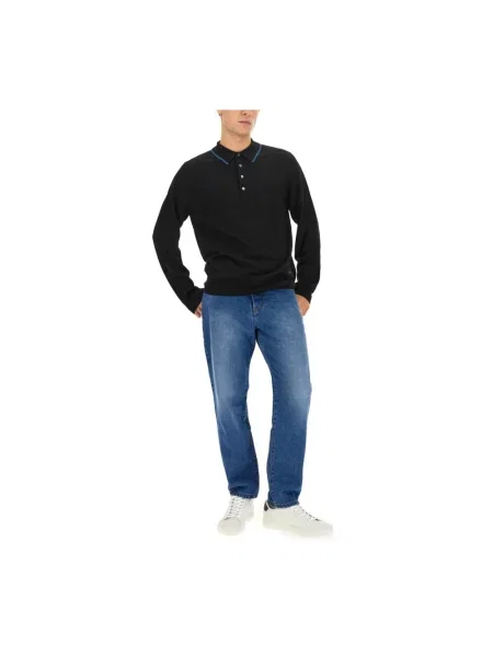 Dzianinowy sweter Ps By Paul Smith z długim rękawem czarny