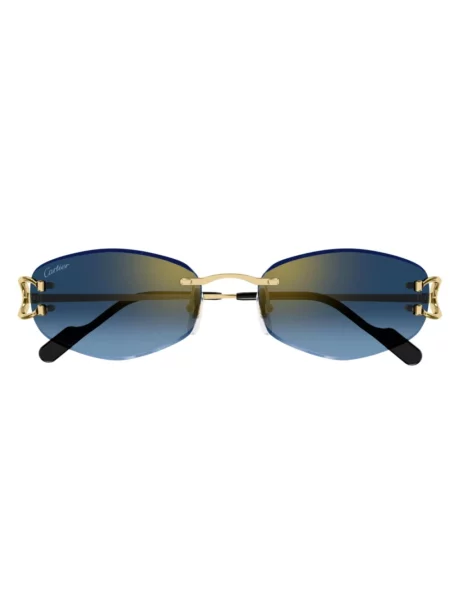 Cartier Akcesoria unisex Żółty ONE SIZE Stylowe okulary przeciwsłoneczne dla mężczyzn i kobiet niebieskie