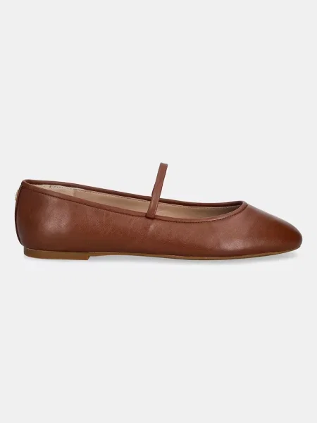 Lauren Ralph Lauren baleriny skórzane Jayna Mj brązowy