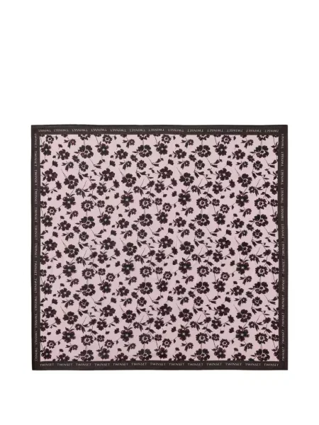 Fular Twinset cu model floral cu imagine roz