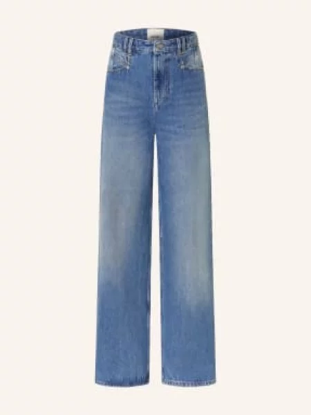 Marant Étoile Jeansy Straight Lemony blau niebieskie