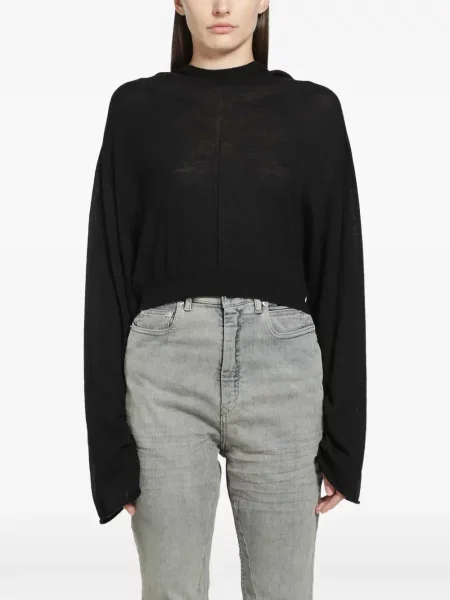 Decupat hanorac cu glugă Rick Owens tricotate negru