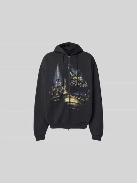 Oversized bluza rozpinana z foto printem Vetements czarna