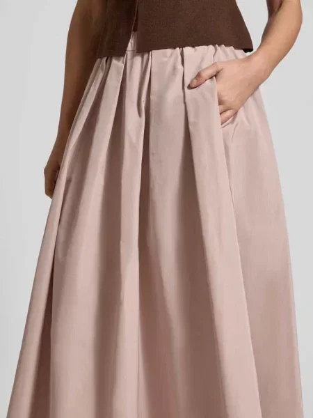 Spódnica midi z dodatkiem bawełny model ‘CURVATO’ Weekend Max Mara różowa