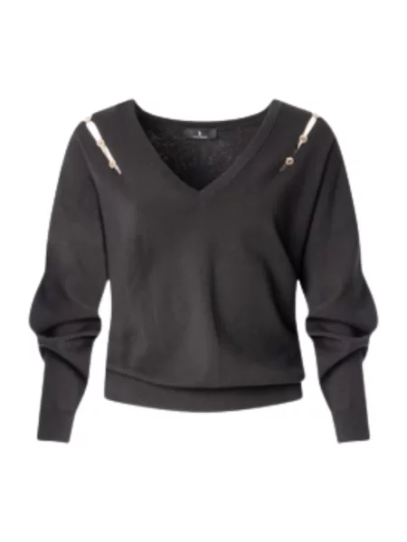 Dzianinowy sweter Fracomina czarny