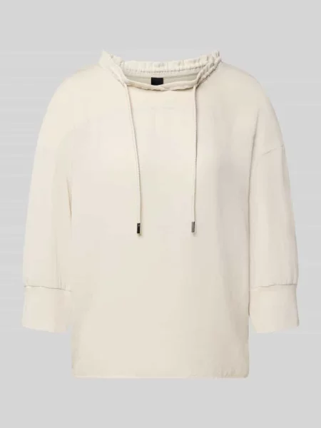 Bluza o kroju relaxed fit z tunelem Marc Cain biała