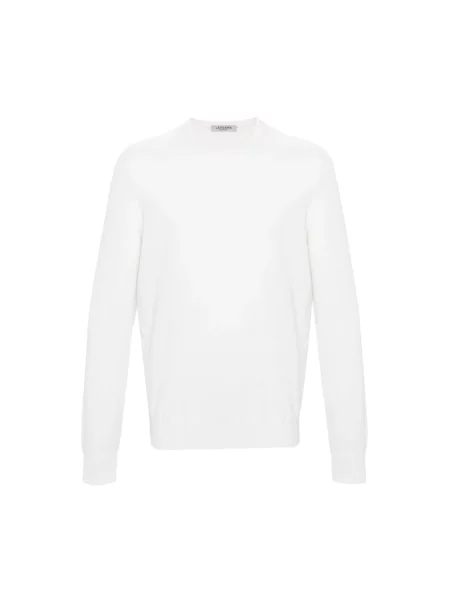 Sweter La Fileria z okrągłym dekoltem biały