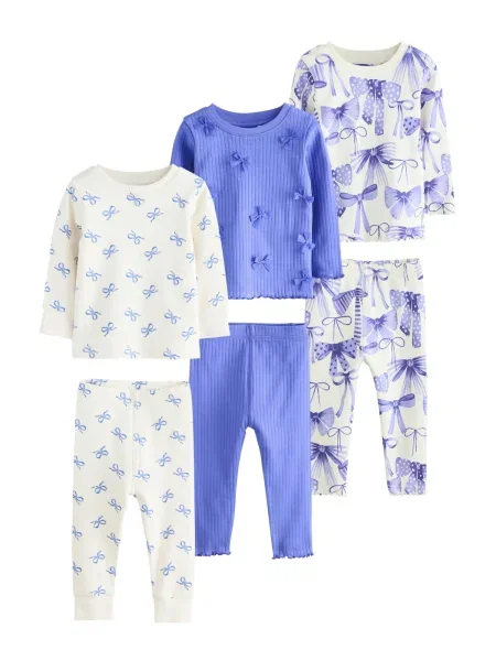 Next Pijamale albastru regal / lână alb