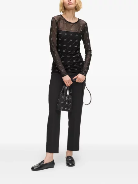 Top Karl Lagerfeld plasă negru