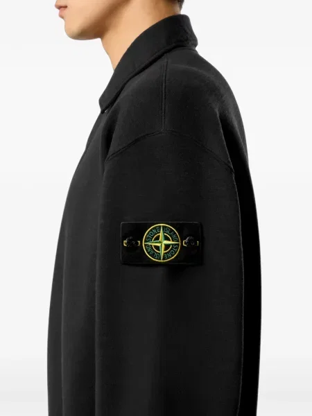 S ovratnikom polo majica Stone Island kamenje crna