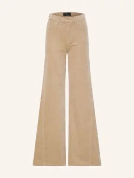 7 For All Mankind Spodnie Z Sztruksu Lotta beige beżowe