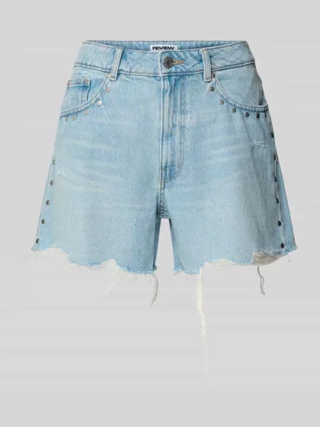 Szorty jeansowe o kroju regular fit z czystej bawełny Review niebieskie