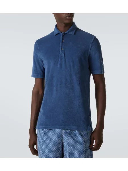 Polo Fedeli din material terry albastru