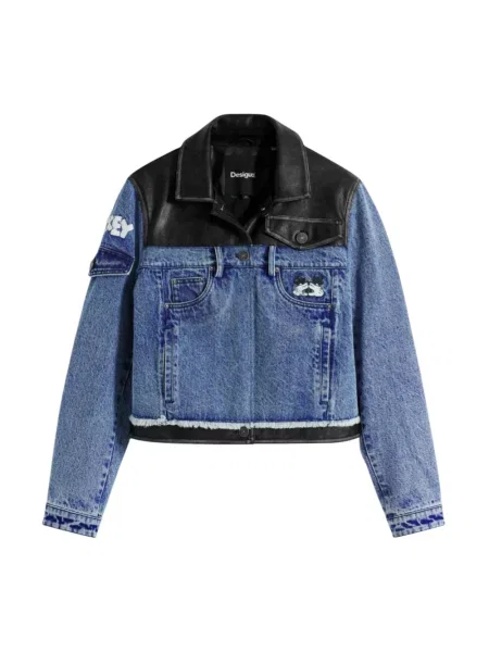 Desigual Kurtki Kobieta L Kurtka z Kontrastowym Kołnierzem w Mieście niebieski