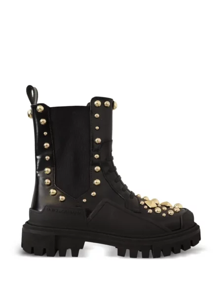 Botine Dolce & Gabbana din piele cu tepi negru