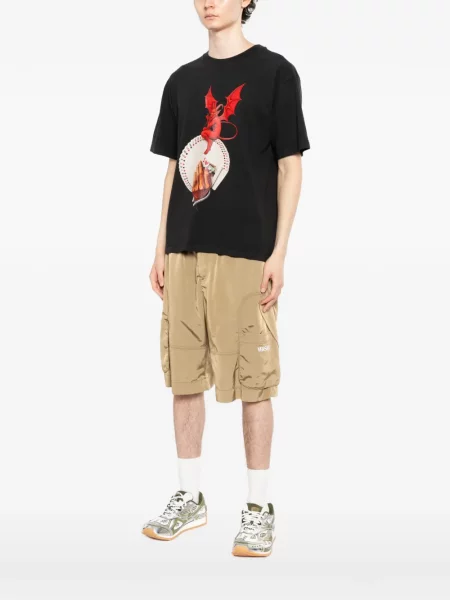 Tricou Melt cu imagine cu decolteu rotund negru