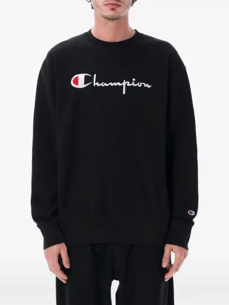Pulover Champion cu broderie negru