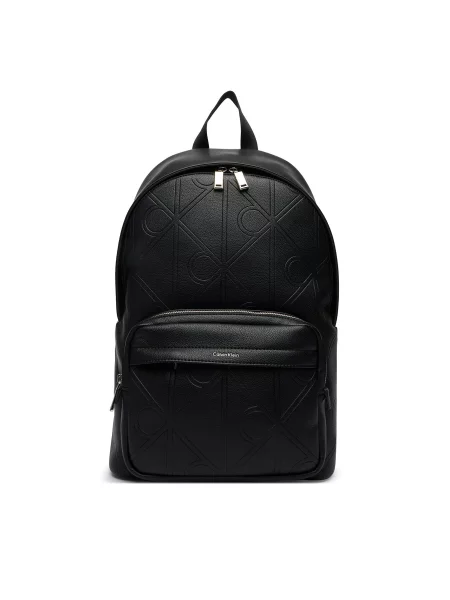 Kuprinės Calvin Klein Emblem Aop Emboss Round Backpack juoda