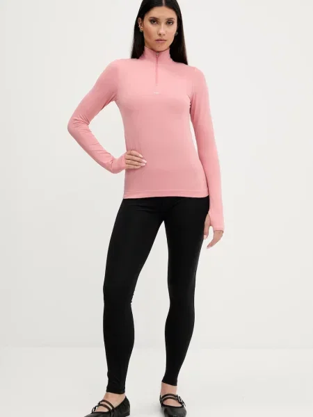 Pangaia longsleeve Plant-Stretch Zipped Long Sleeve Top różowy