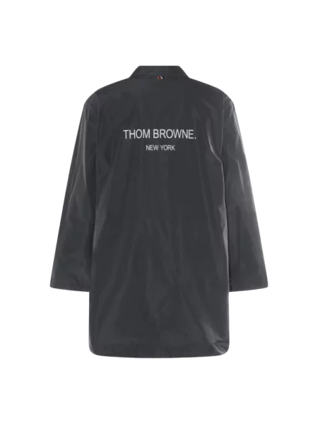 Płaszcz Thom Browne z nadrukiem szary