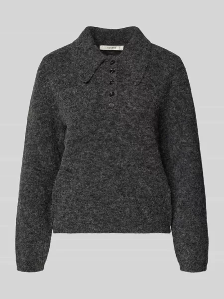 Sweter z dzianiny z mieszanki wełny i alpaki model „alpha” Gestuz