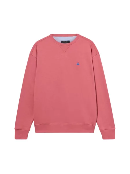 Haftowana bluza nierozpinana Brooks Brothers polarowa różowa