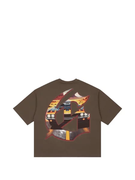 Tricou Godspeed cu imagine alergare maro