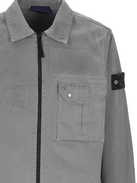 Дънкова риза Stone Island камъни сиво