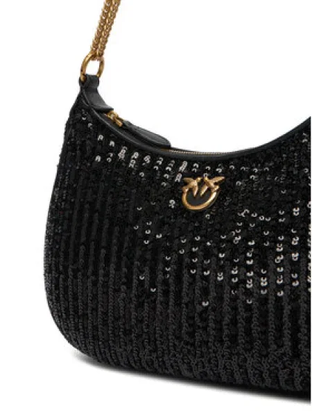 PINKO Kabelka Half Moon Mini AI PLTT čierna