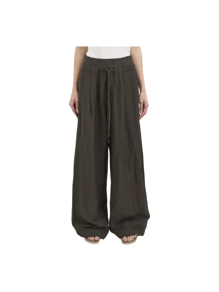 Lniane spodnie lniane Andrea Ya'aqov brązowe